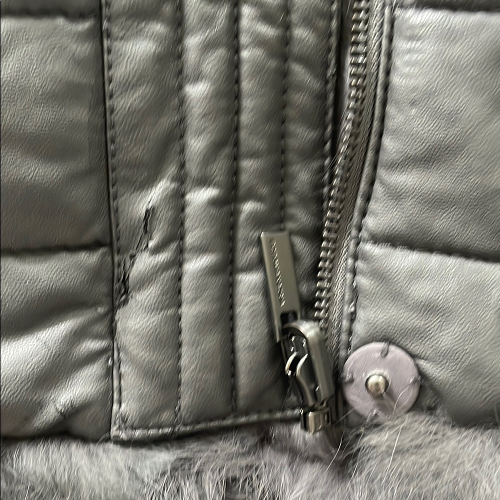 BCBGMaxAzria Gray Rabbit Fur Vest - Picture 5 of 12